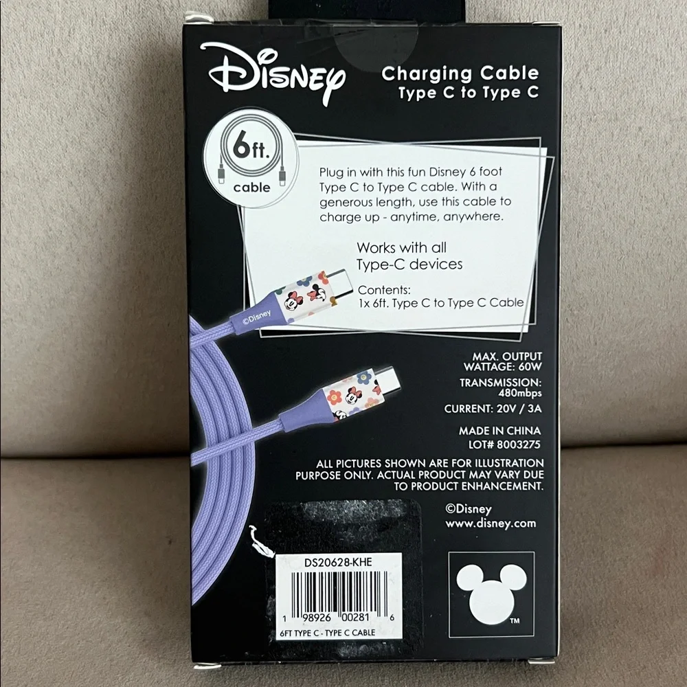 New Disney Minnie Type C Charging Cable